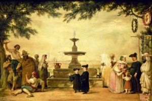 Napolitains Devant Une Fontaine by Antoine Jean Baptiste Thomas