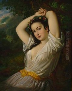 Jeune Fille Au Bord De L'eau by Antoine Jean Baptiste Thomas