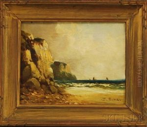 Along The Rocky Coastline by Charles Armand Etienne Thomas