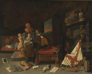 A Sculptor In His Studio by Gerard Thomas
