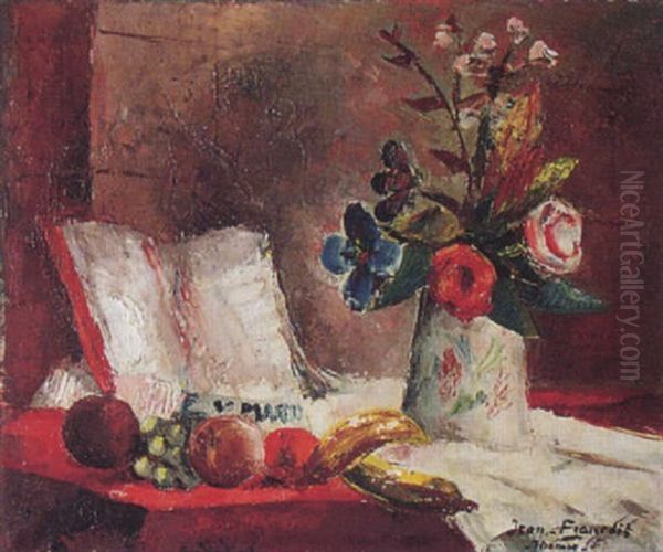 Stillleben Mit Blumenstrauss Und Buch - view 1