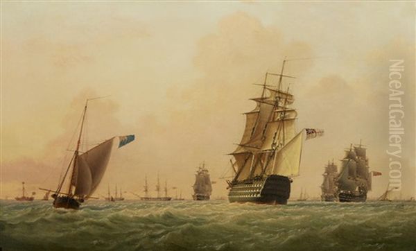 The White Squadron At The Nore Preparing To Sail - view 1