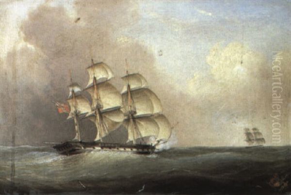 A British Frigate In Heavy Seas - view 1