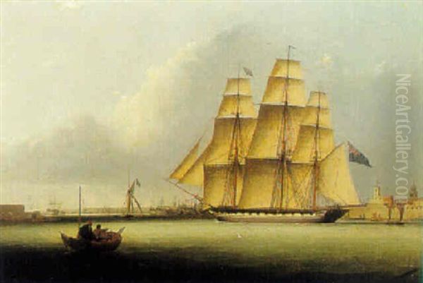 Frigate Entering Portsmouth - view 1