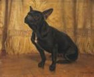 Portrait Of A French Bulldog by Adolphe Thomasse