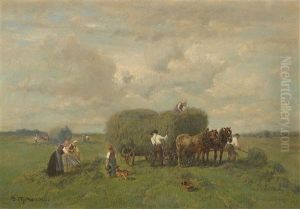 Bauern Bei Der Heuernte by Desire Thomassin