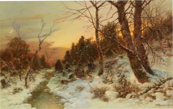 Woodworkers In A Winter Woodland - view 1