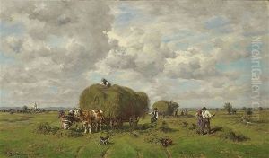 Bauern Bei Der Heuernte by Desire Thomassin