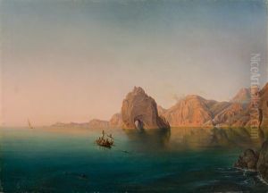 Catching Swordfish Off The Coast Of Capri by Christian Frederik Ferdinand Thoming