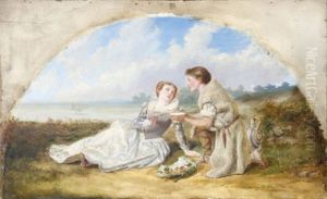 Vom Pferd Gesturzt, Hirte Hilft Vornehmer Dame by Alfred Thompson
