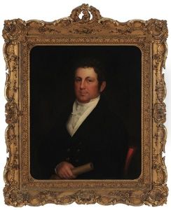 Important Historical South Carolina Portrait Of Captain John Gibbes Barnwell (1778-1828), Grandson Of The Founder Of Beaufort, South Carolina