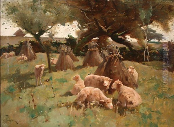 Pastoral Scene With Sheep - view 1