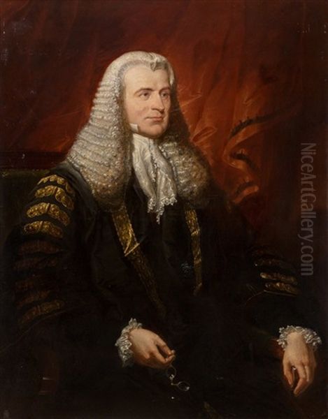 Portrait Of Lord Langdale, Wearing Judge's Robes, Three-quarter Length, Seated, Holdi - view 1
