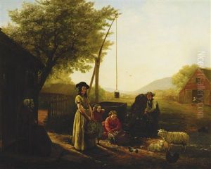 Spring Morning By The Kitchen Door (preparing For Market) by Jerome B. Thompson