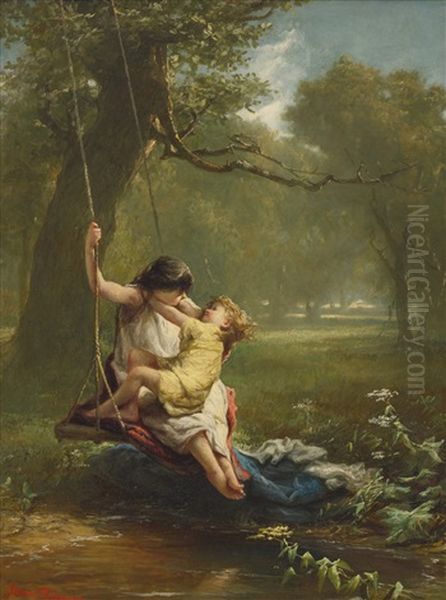 Two Children In A Swing - view 1