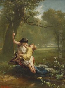 Two Children In A Swing