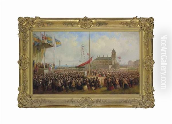 The Commemoration Of The Crimean War With The Presentation Of The Cannon At Seaham - view 1