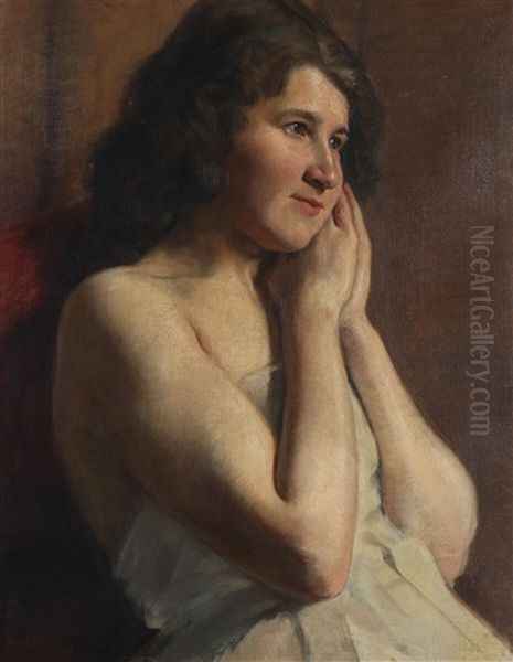 A Portrait Of A Girl In A White Dress - view 1
