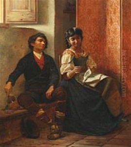 Courting Italian Couple by Carl Christian Frederik Jacob Thomsen
