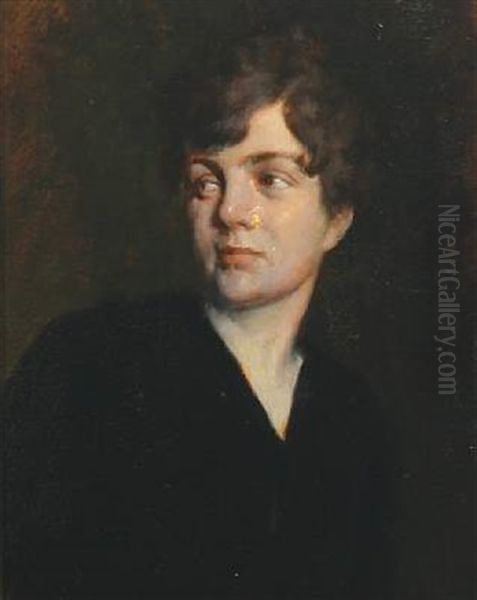 Portrait Of A Woman In A Black Dress - view 1