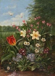 Tulips, Bleeding Hearts And Primrose