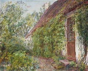 Skygge. I Praestegaardshaven. Den Fordums Alling Praestegaard by Pauline Thomsen