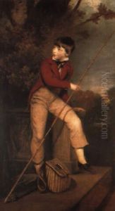 Portrait Of Master Roger Mainwaring Seated On A Balustrade With A Basket