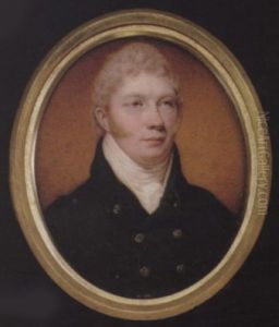 A Gentleman Wearing Dark Green Coat With Large Brass Buttons, Pale Yellow Waistcoat And White Cravat by William John Thomson