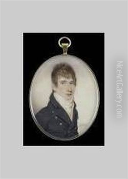 A Young Gentleman, Called George Caswell Of Salcomb Park, Wearing Slate-grey Coat, Pink Waistcoat And Tied White Stock - view 1