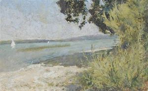 Segelboote Auf Dem Ammersee Bei Holzhausen