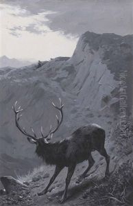 Death Of The Thirteen Pointer by Archibald Thorburn