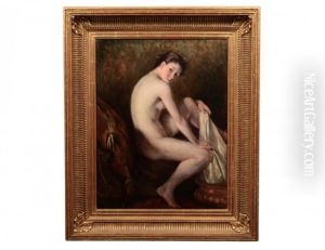 Interior With Seated Nude Woman by Hildegard Katarina Thorell