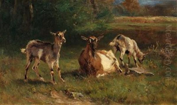 Nanny Goat With Kids - view 1
