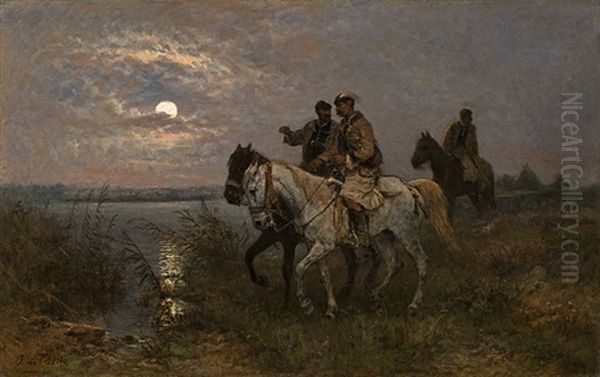 Full Moon Night With Hungarian Horsemen - view 1