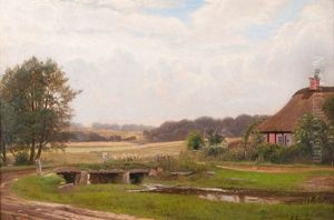 Gehoft Am Bach by Anton Erik Christian Thorenfeld