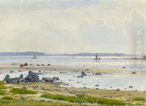 Boddenlandschaft Mit Fischerbooten by Anton Erik Christian Thorenfeld
