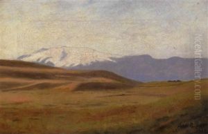 Landskab Med Sneklaedte Fjelde by Benedikt Thorarinn Thorlakson