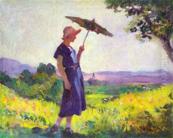 Lady With Parasol - view 1