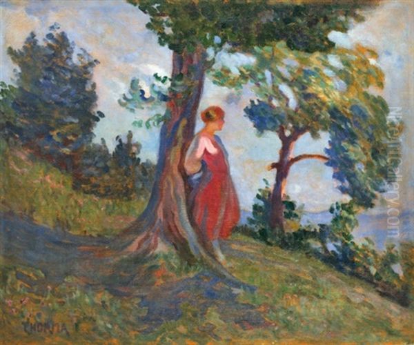 Woman On The Hillside - view 1