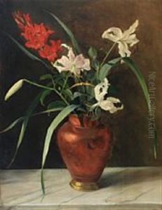 Flowers In A Vase On A Stone Sill by Emmy Thornam