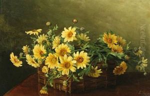 Still Life With Flowers In A Basket by Emmy Thornam