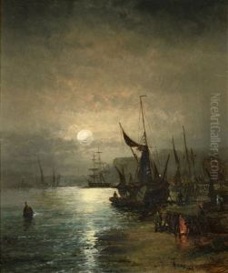 "after A Gale Near Scarborough"
"moonlight On The Thames Near Erith" by William A. Thornbery