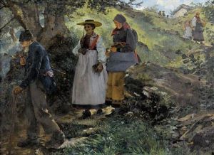 Sommerlicher Kirchgang In Den Bergen by Ernst Breitenstein