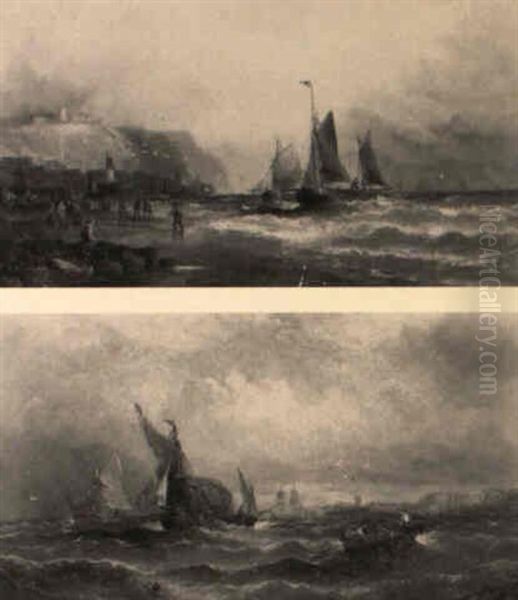 Fishing Smacks Off The White Cliffs Of Dover - view 1