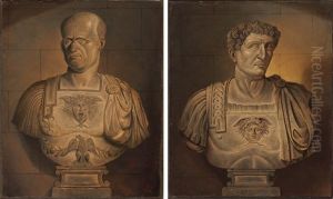 Bust Of Vespasian (+ Bust Of Nero; Pair) by Sir James Thornhill