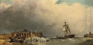 Shipping In The Harbor Entrance At Yarmouth