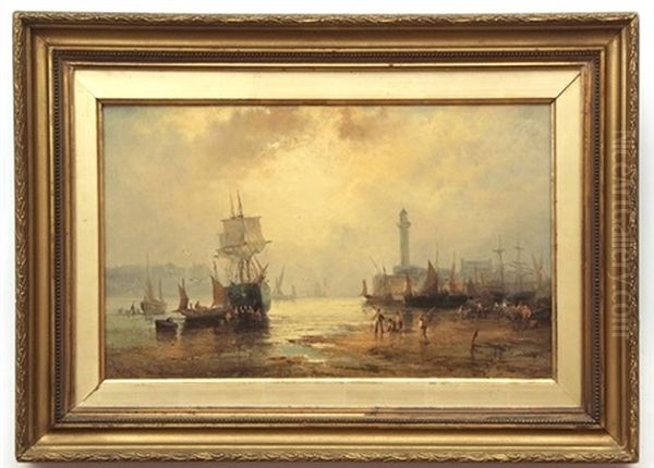 Fisher Folk At Whitby Harbour - view 1