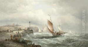 Coastal Shipping Scene by Georges William Thornley
