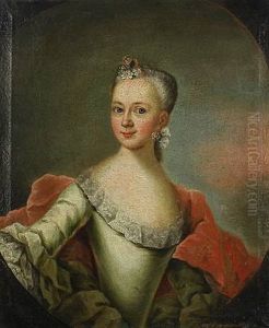 Portrait Of Madam Cathrine Marie De Hansen by Jens Thrane the Younger