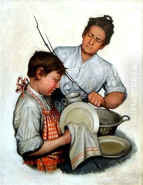Three Siblings Of The Gyldenkrone Family Playing With A Cat - view 1
